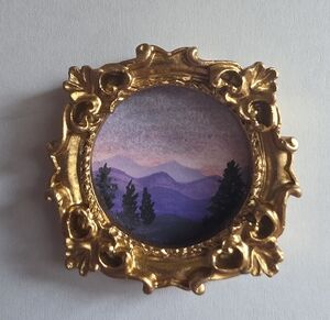 Micro Acrylic Painting In Ornate Frame